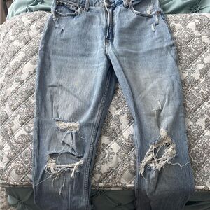 Abercrombie & Fitch Light Blue Distressed Skinny Jeans